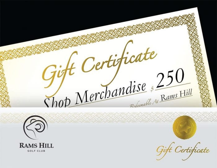 Gift Certificate Pro Shop $250