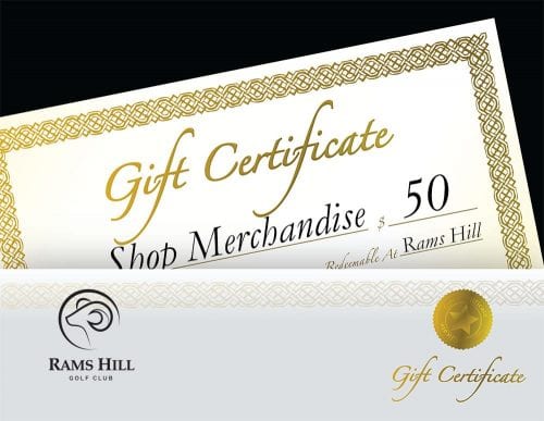 Gift Certificate Pro Shop $50
